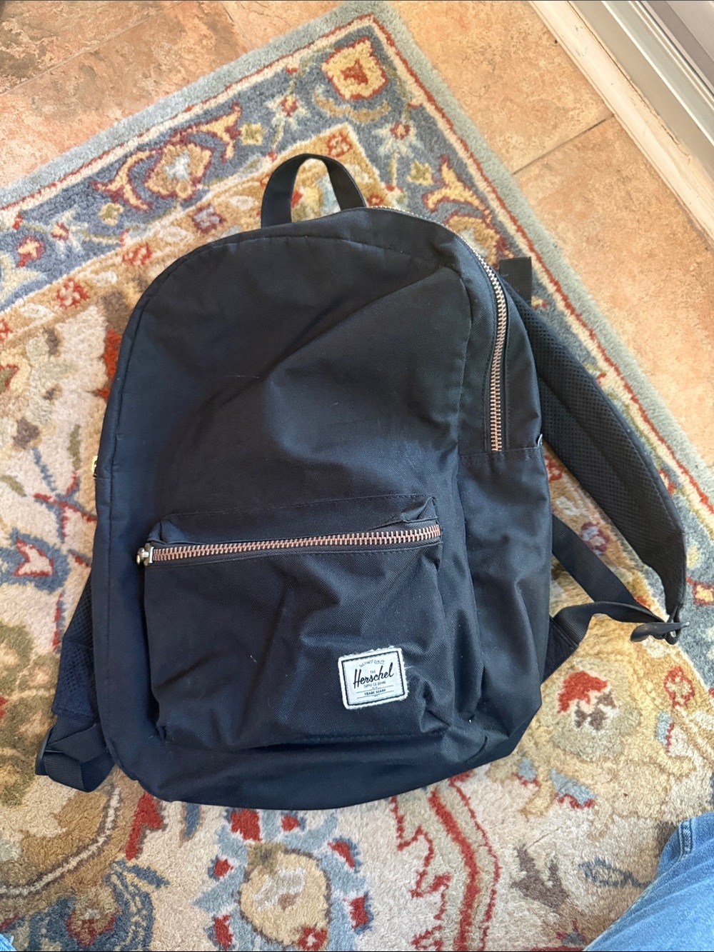 Herschel Supply Company Black Backpack with Copper Zippers
